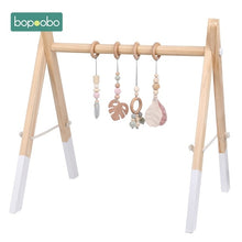 Load image into Gallery viewer, 1set Animals Wooden Pendant Baby Play Gym BPA Free Food Grade Wooden Teether Toys Interactive Baby Birth Gift Wooden Blank Toys