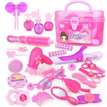Load image into Gallery viewer, 24-32PCS Pretend Play Kid Make Up Toys Pink Makeup Set Princess Hairdressing Simulation Plastic Toy For Girls Dressing Cosmetic
