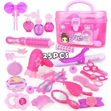 Load image into Gallery viewer, 24-32PCS Pretend Play Kid Make Up Toys Pink Makeup Set Princess Hairdressing Simulation Plastic Toy For Girls Dressing Cosmetic
