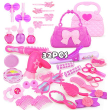 Load image into Gallery viewer, 24-32PCS Pretend Play Kid Make Up Toys Pink Makeup Set Princess Hairdressing Simulation Plastic Toy For Girls Dressing Cosmetic
